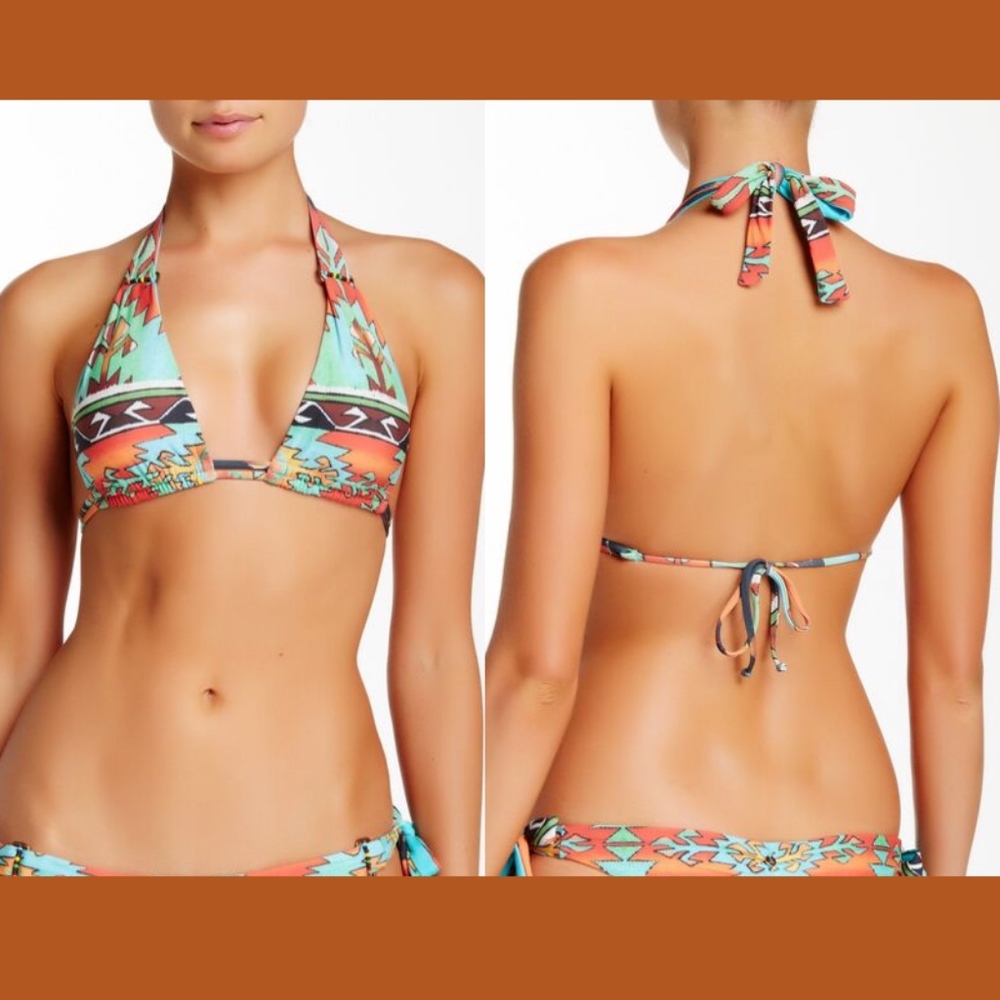 NWT $110 Ale By Alessandra Ambrosio‎ Tribal Multicolor Triangle Top [SZ XS ]